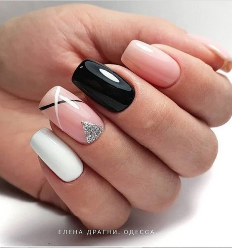 Photo of new manicure on square nails