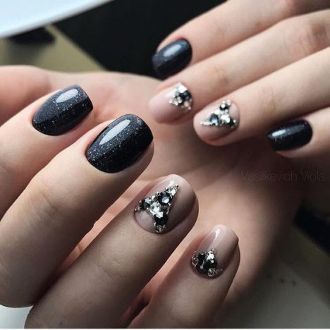 Photo of new manicure with stones 2020 for short nails