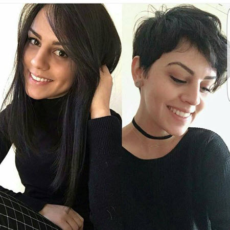 Pixie haircut: before and after photos