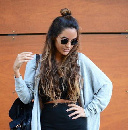 Stylish top knot hairstyle