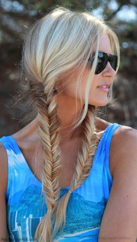 Fishtail hairstyle for teens to school
