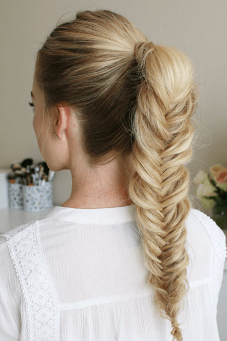 Fishtail hairstyle for teens to school