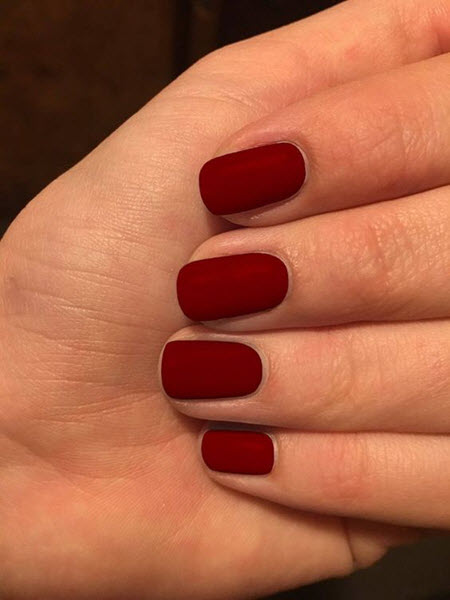 Solid red manicure