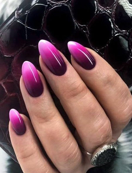 Ombre manicure in dark colors